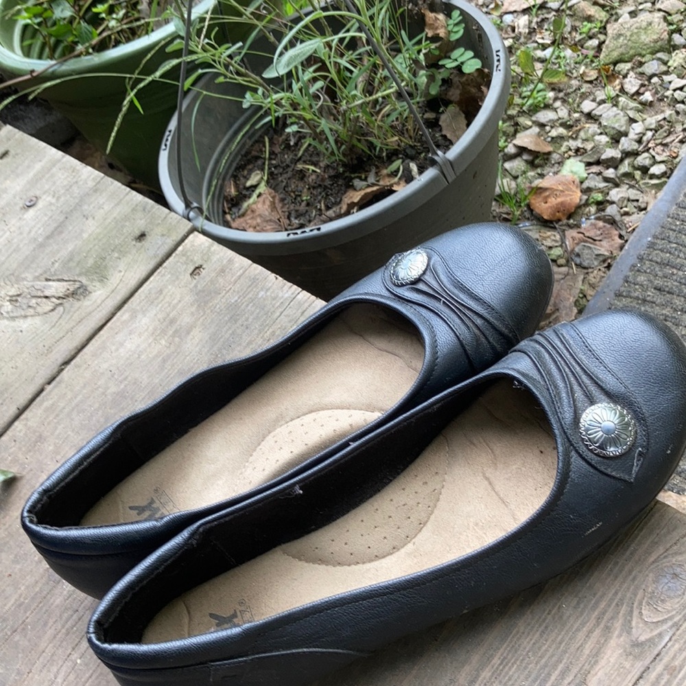 Black slip on shoes